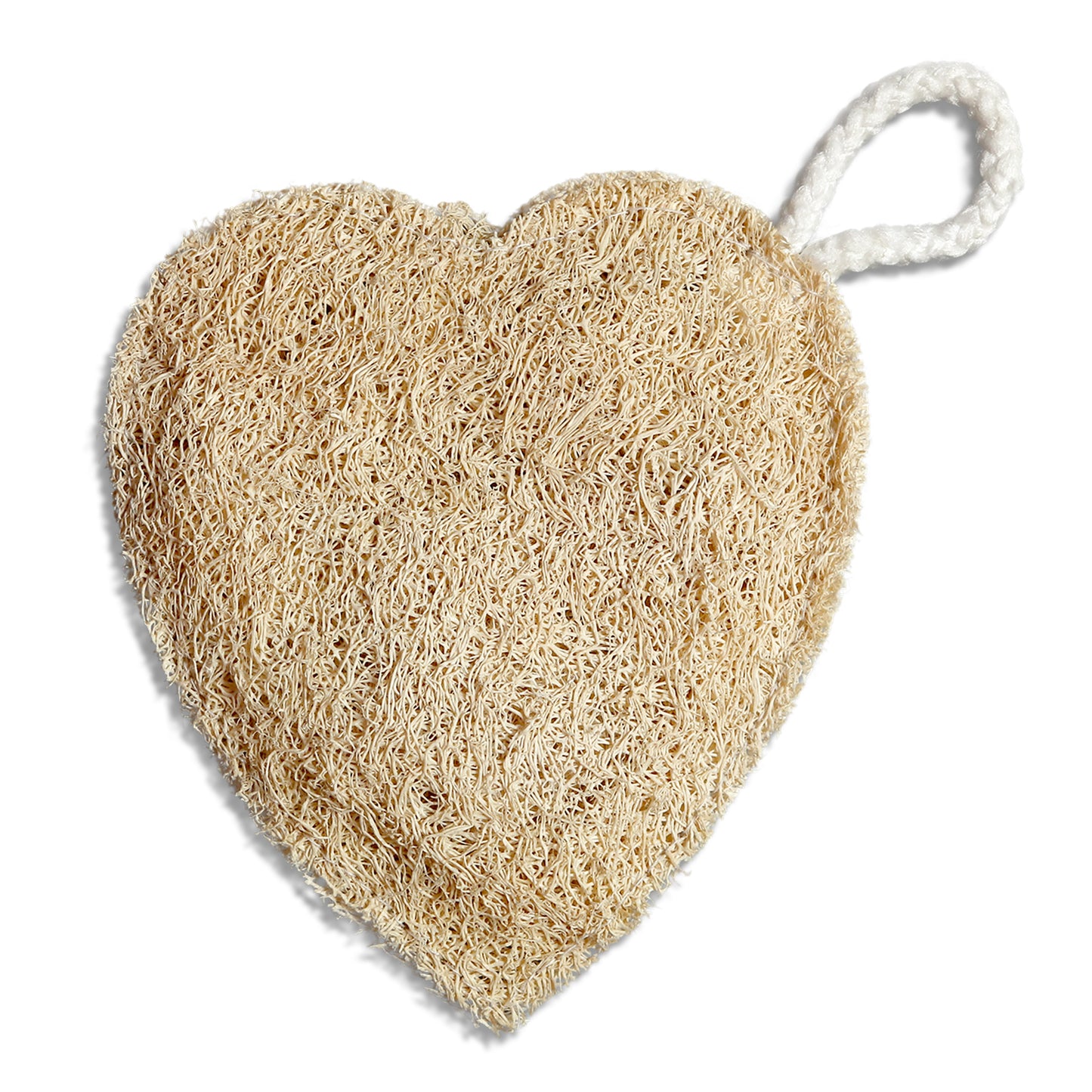 Heart-Shaped Loofah Pouf, Natural Fibre Bath Scrubber Pack of 3