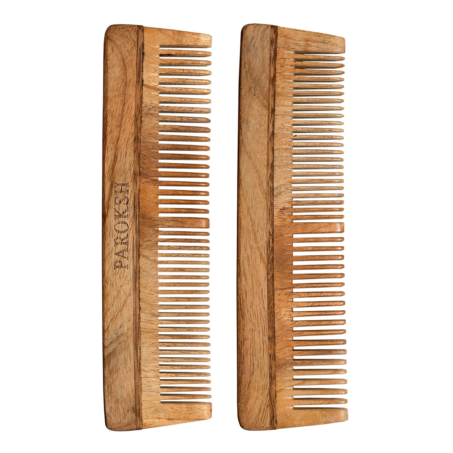 PAROKSH Oil Treated Neem Wood Comb, Stimulates Scalp, Controls Hairfall & Dandruff, Promotes Hair Growth