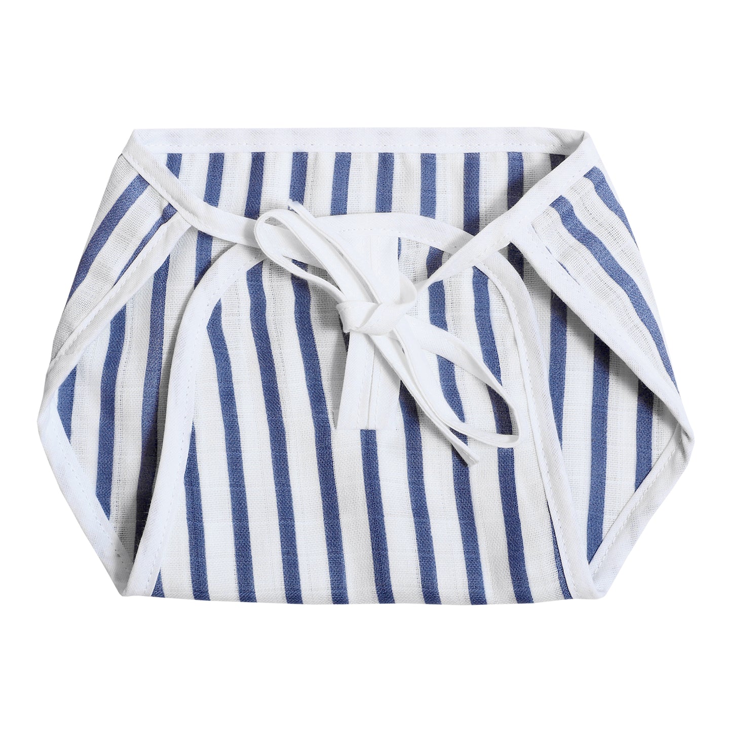 Infants Pack of 3 striped blue organic cotton muslin cushioned langot cloth diapers