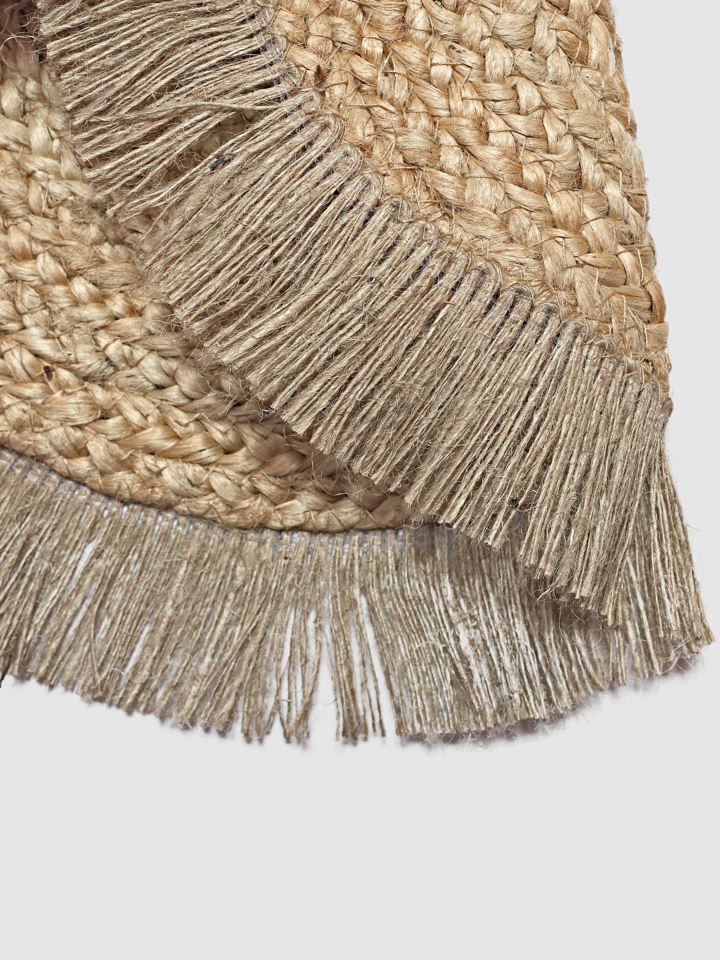 Brown Fringed Round Jute Table Placemat